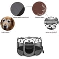 thumbnail image 4 of HAHDAXIA Pet Playpen, Foldable Dog Playpens, Portable Exercise Kennel Tent for Puppies/Dogs/Cats/Rabbits, Dog Play Tent with Removable Mesh Shade Cover for Travel Indoor Outdoor Using(Small), 4 of 7