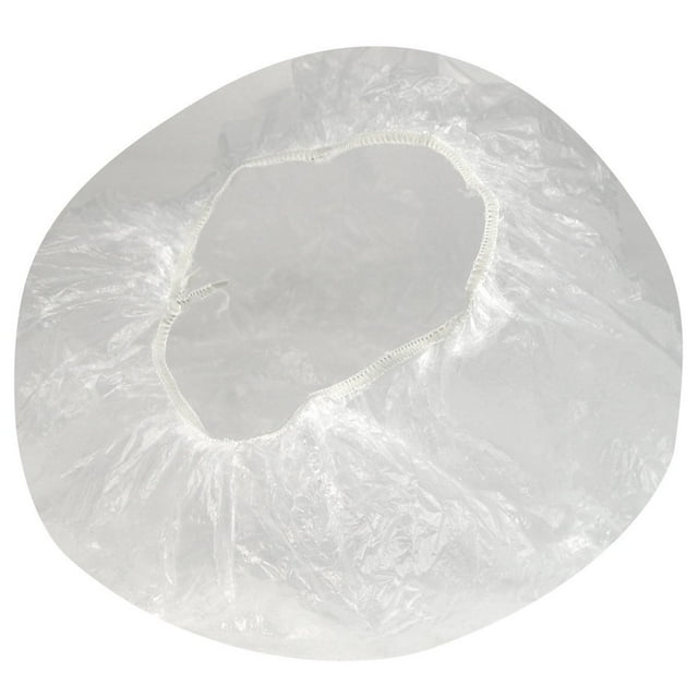 Gorros de ducha transparentes impermeables de plástico desechables, gorros de ducha para baño, gorros para el cabello para mujeres y hombres, 100 Uds.