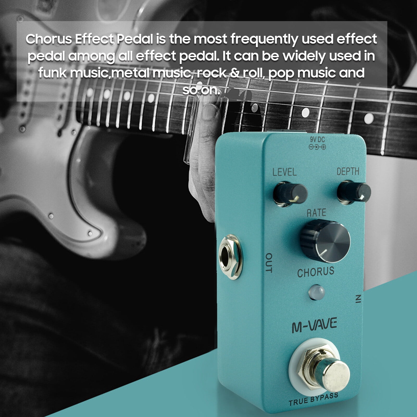 M-VAVE CHORUS Guitar Analog Chorus Effect Pedal True Bypass Full Metal Shell, Chorus / Depth/ Speed Control