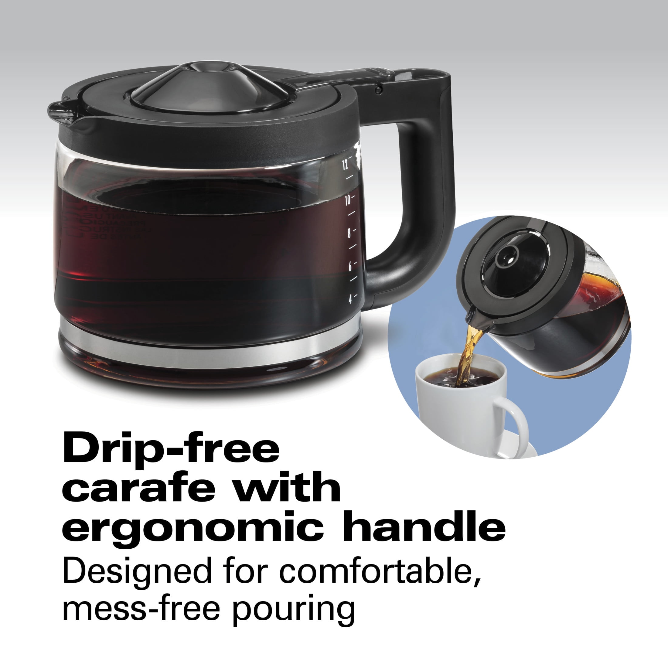 Hamilton Beach 12-Cup Programmable Drip Coffee Maker Machine with Glass Coffee Pot