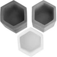 thumbnail image 7 of MyGift Set of 3 Hexagon Multi-colored Concrete Pen Holders, Stationery Storage, 7 of 7