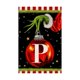 thumbnail image 2 of Bandera de jardín con letras de árbol de Navidad de El Grinch, diseño de mano con dibujos animados, decoración exterior vertical de doble cara, bandera con iniciales de apellido familiar, decoraciones, 2 of 4