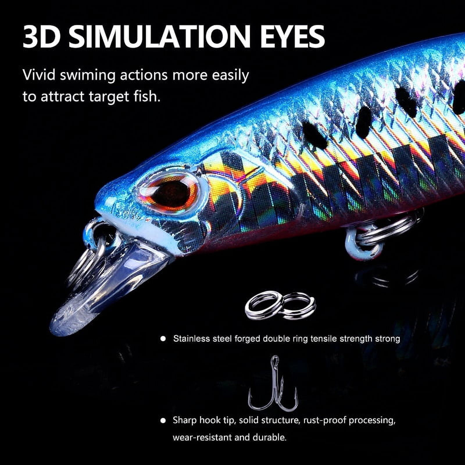 HENGJIA Fishing Lures Large Hard Bait Minnow VIB Lure with Treble Hook Life-Like Swimbait Fishing Bait Popper Crankbait Sinking Lure for Trout Bass Walleye Redfish
