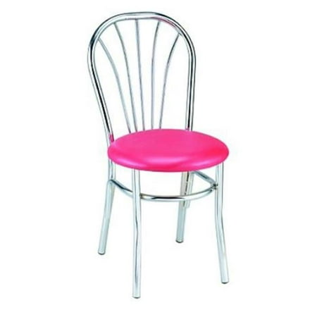 Cafe Chairs Alston Quality 1896 BLK-Chocolate Chips Cafe Metal Side Chair With Upholstered Seat Black Frame ()