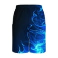 thumbnail image 5 of BLTIBY Mens Casual Shorts Summer Elastic Waist Drawstring Flame Printed Beach Short Fashion Lightweight Short Pants with Pockets Light Blue XXL, 5 of 5