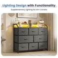 thumbnail image 4 of CONCETTA LED TV Stand Dresser, Fits TVs up to 45 Inches, LED Lights & Power Outlet, 8 Fabric Drawers Storage for Bedroom Living Room, Gray, 4 of 9