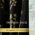 thumbnail image 6 of NICETOWN Full Blackout Curtains for Bedroom, Curtains 84 Inches Long Curtains for Living Room, Grommet Gold Foil Room Darkening Thermal Insulated Branch Curtain, 2 Panels, Black, 6 of 9