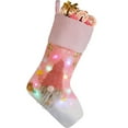 thumbnail image 3 of 2PCS LED Christmas Stockings- 18in Pink Gnome Stocking Holders Light Fireplace Tree Hanging Ornament for Kids Family Decoration Xmas Holiday Party Decor, 3 of 7