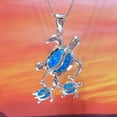 thumbnail image 2 of Paradise Hawaii Gifts Mom & 2 Small Turtle Blue Opal Sterling Silver Necklace Pendant, 18" Chain, 2 of 9