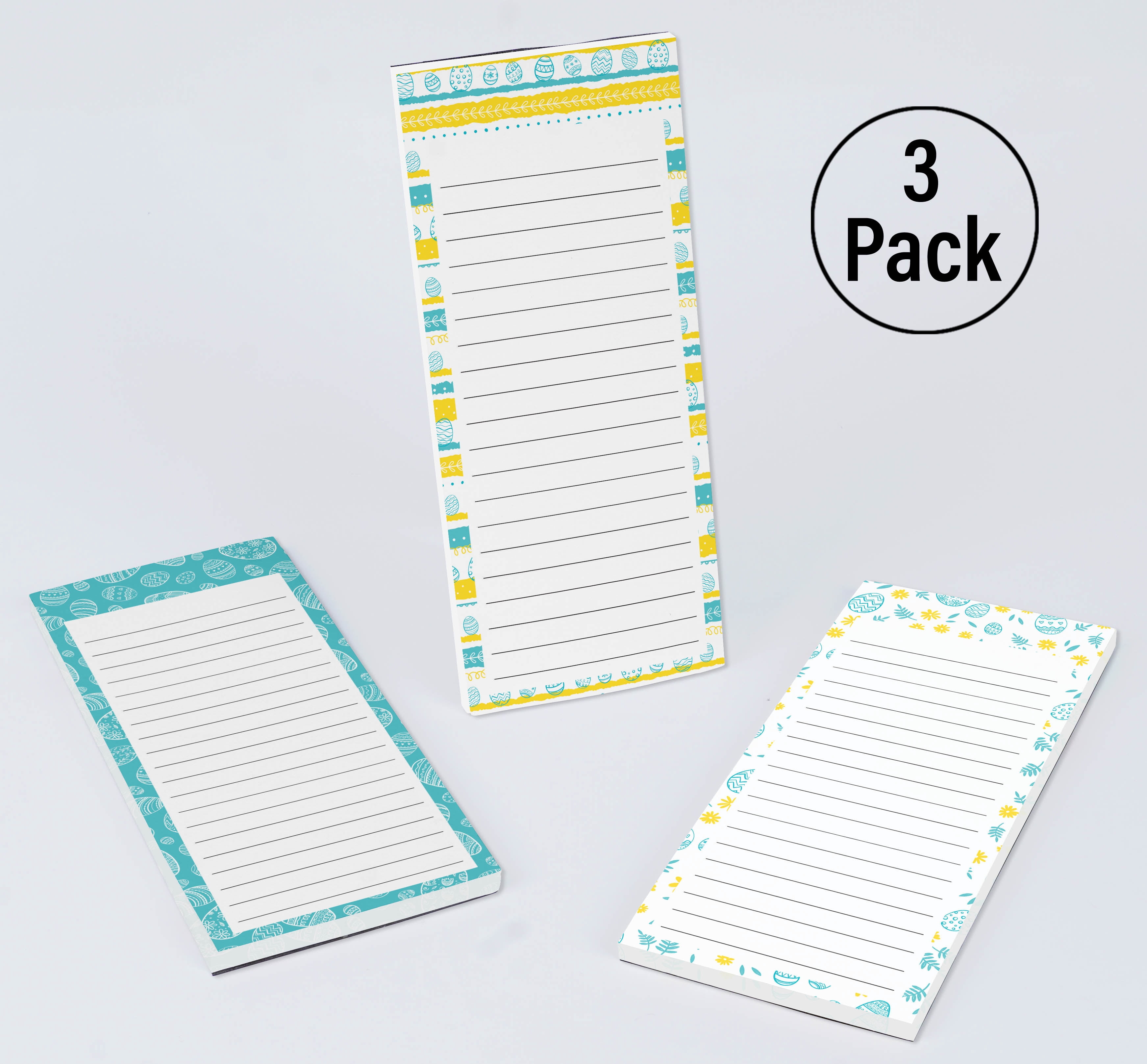 Inkdotpot Pack of 3 Magnetic Fridge To-Do List Notepads- Magnetic Memo Pads For Refrigerator-(50 Sheets Each)-MH