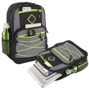 24 Pack of Bulk Wholesale 18.5 Inch Multi Pocket Dual Zipper Bungee Cord Laptop Backpacks for Gym, Travel and Commuting in Male Colors Pack