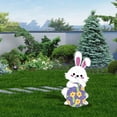 thumbnail image 4 of Easter Yard Signs Easter Bunny Outdoor Sign With Stakes Bunny Egg Garden Sign Plastic Rabbit Lawn Decorations For Outdoors Garden Yard Hunt Game Props, 4 of 5
