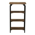 thumbnail image 6 of Household Essentials Crown Narrow 4 Shelf Open Storage Bookshelf Rustic Hickory Wood Grain and Black Metal, 6 of 8