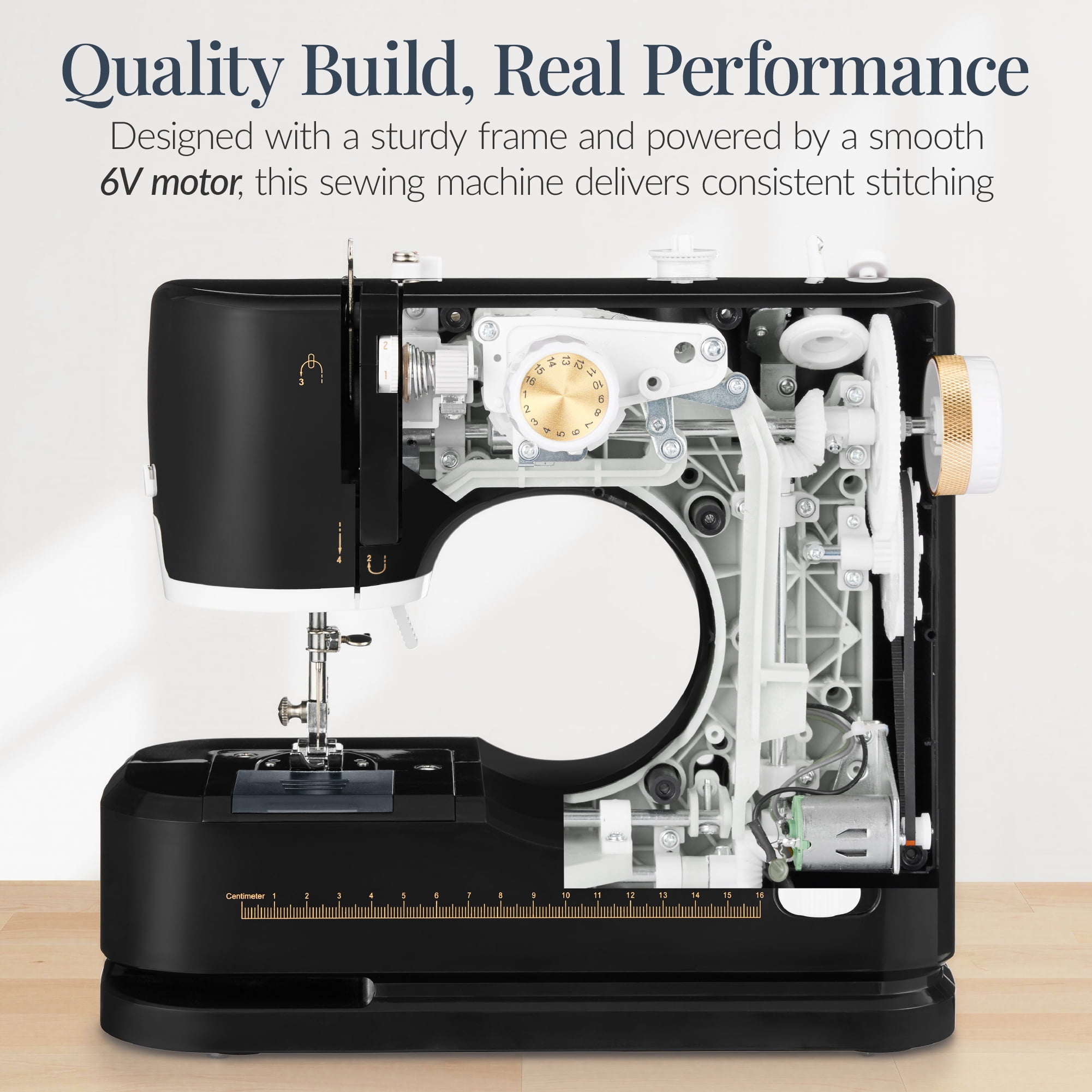 Best Choice Products 55-Piece Sewing Machine Kit for Beginners, w/ 16 Stitch Patterns, Double Stitching - Black/Gold