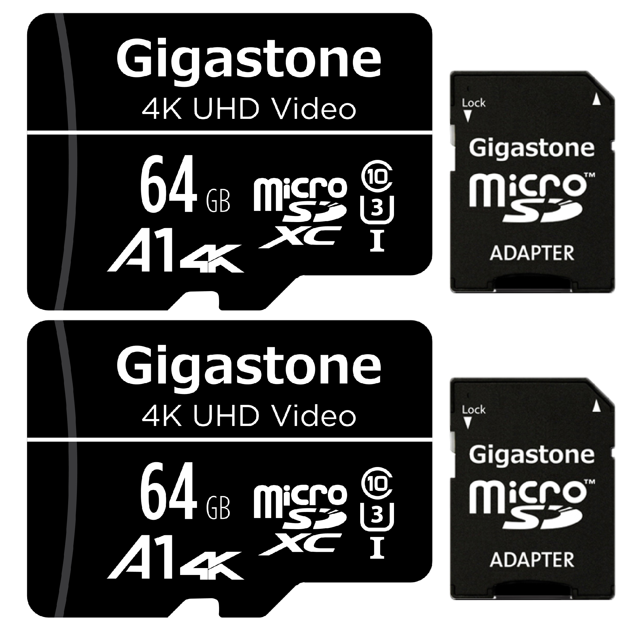 U1 Gigastone Scheda di Memoria SDXC da 128GB velocità di Lettura Fino a 80 MB/S Classe 10 2 Pezzi U1 Gigastone Scheda di Memoria SDXC da 128GB velocità di Lettura Fino a 80 MB/S Classe 10 2 Pezzi