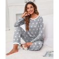 thumbnail image 5 of Women's Long Sleeve Sleepwear Soft Crew Neck Pyjama Set,Fp-pink Star, 5 of 5