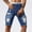 Blue, variant on ZZwxWA Men's Jeans Shorts 2025 Trendy Solid Color Washed Ripped Casual Pocket Stretch Skinny Y2k Denim Short Pants up to 50% Off