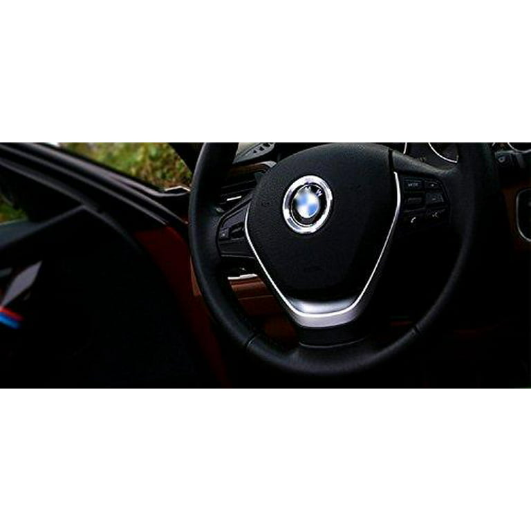 Xotic Tech 1 Set Steering Wheel Center Logo Ring Emblem Silver Chrome Trim  For 2013-2015 BMW 1 3 5 Series x3 x5 x6 