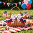 thumbnail image 5 of RBCKVXZ 4th of July USA Patriotic Wired Ribbon, Independence Day Red White Blue Decorative Ribbon, for DIY Crafts, Gift Wrapping, Bow Making, Wreaths & Holiday Party Decor Supplies, 5 of 6