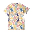 thumbnail image 5 of Staki Easter Gift for Girl Girls Easter Shirt Toddler Bunny Graphic Tees Kids Girl Summer Short Sleeve Tops Funny Rabbit Easter T Shirts 1-9Y 10-13Y(Beige,4-5 Years), 5 of 6