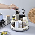 thumbnail image 4 of Bandeja de almacenamiento de especias para cocina Caja de almacenamiento de cosméticos giratoria Bandeja de rotación de 360 ​​grados Organizador de almacenamiento para baño (blanco), 4 of 5