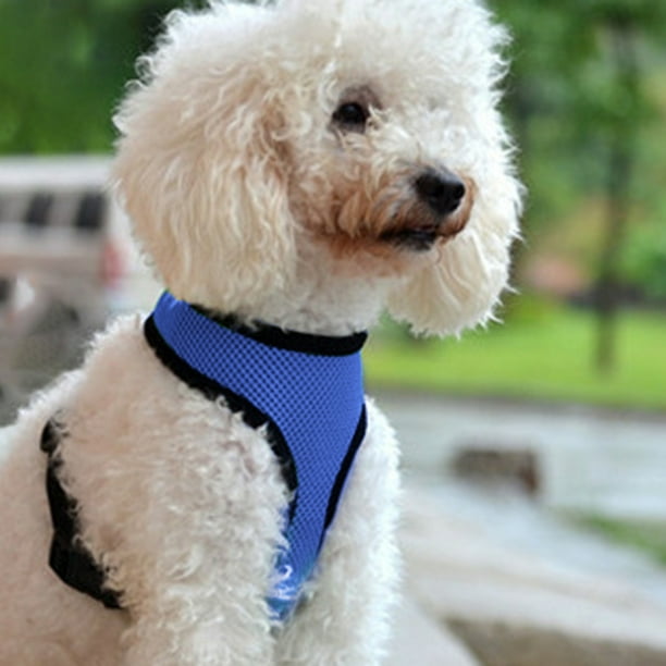 Arnés reflectante para collar de perro y gato, chaleco de malla, ropa para entrenamiento (azul oscuro L)