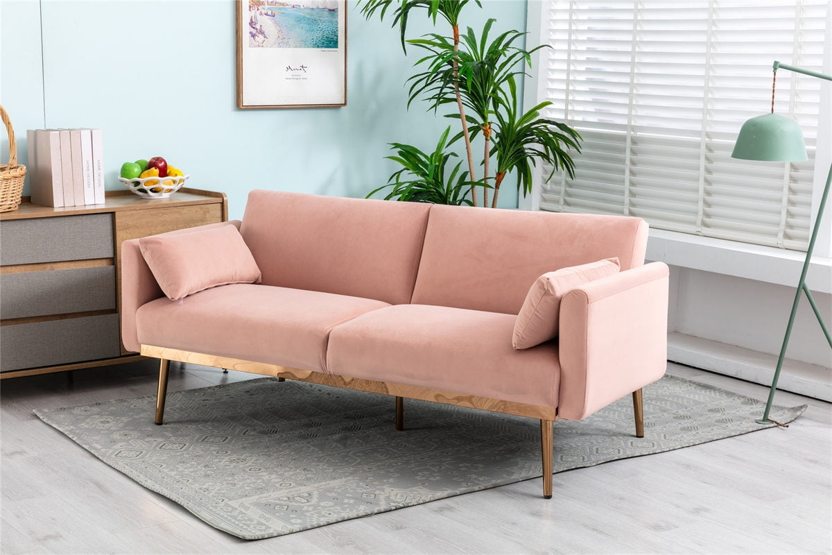 ARCTICSCORPION Velvet Loveseat Sofa, Convertible Futon Sofa Bed with ...