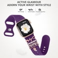 thumbnail image 3 of Comvin Flower Engraved Band Compatible with Apple Watch Bands for Women 40mm 38mm 41mm 42mm, Soft Silicone Band with Decorative Charms for iWatch Series 11 10 9 8 7 6 5 4 3 2 1 SE (With Band), 3 of 9
