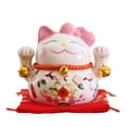 thumbnail image 1 of QualitChoice Ceramic Fortune Cat Figurine Lucky Cute Style Crafts Cartoon Animals Statue Storage Box Piggy Bank Office Desktop Type 1 Type 2, 1 of 6