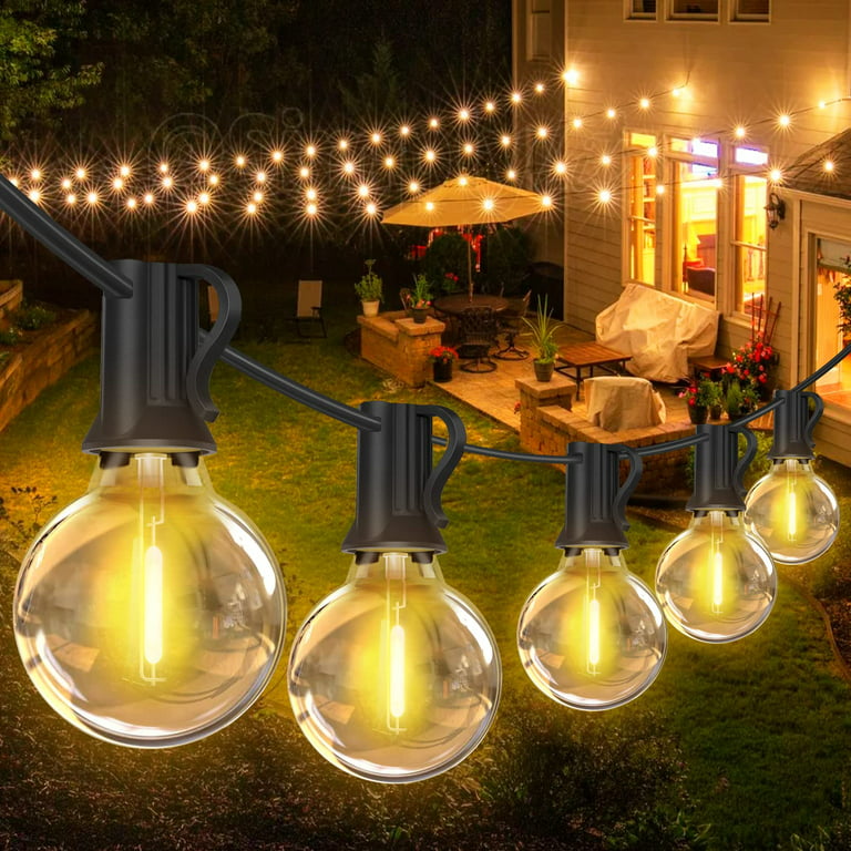 Quntis 32ft G40 Outdoor String Lights, Patio String Lights with 30+3 Bulbs, IP65 Waterproof Globe String Lights Hanging for Backyard Garden Wedding