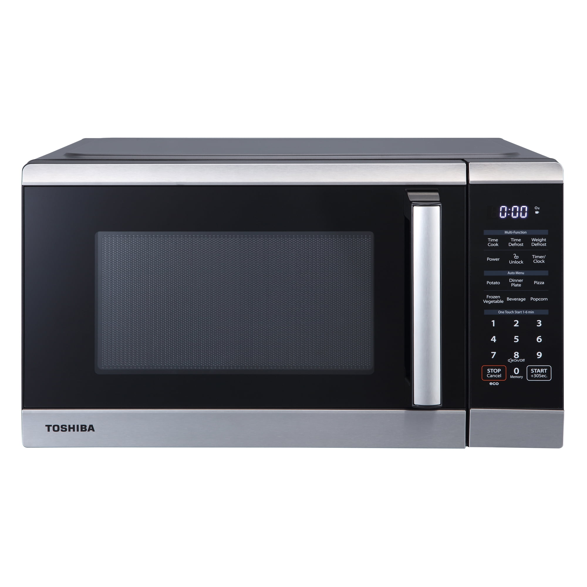 Toshiba 0.9 cu. ft. 900-Watt Microwave Oven with Modern Stainless Steel Finish