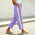 thumbnail image 2 of hlysgo Track Pants for Women Casual Elastic Drawstring Waist Pant Lightweight Baggy Workout Trousers with Pockets Purple,M, 2 of 6