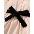 thumbnail image 4 of Newborn Baby Girl Clothes Bowknot Fly Sleeved Round Neck pink Top + Black Pants Set 2PCs Infant Spring Summer Outfits, 4 of 5
