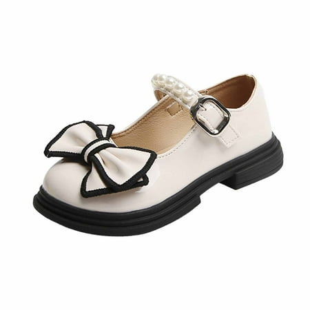 

Princess Leather Shoes For Baby Girls Clearance Sales Baby Girl Children s Soft-soled Small Leather Shoes Princess Shoes Thick Bottom Casual Shoes Beige 3-4 Years