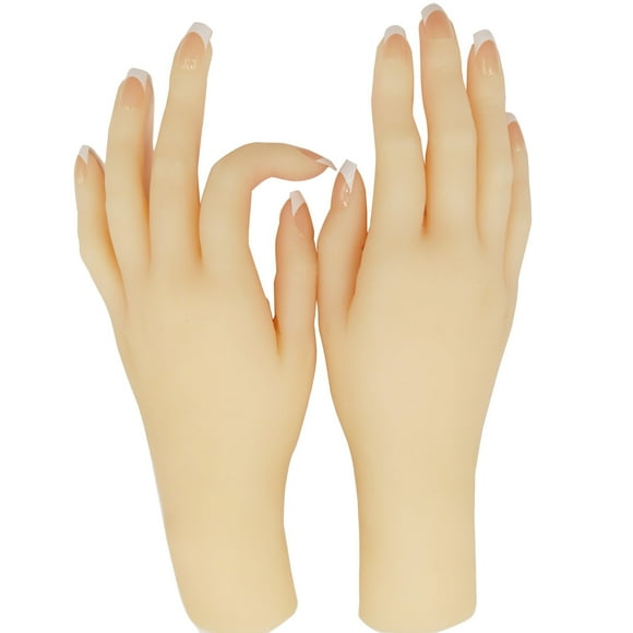 SZLYTYUN Modelo de Mano de Silicona de 1 Par, Réplica de Mano de Tamaño Real con Huesos de los Dedos Incorporados para un Movimiento flexible, ideal para Exhibir Joyas y Accesorios