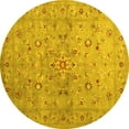 thumbnail image 1 of Ahgly Company Indoor Round Abstract Yellow Contemporary Area Rugs, 8' Round, 1 of 4