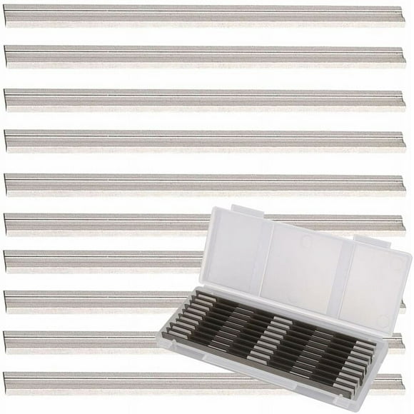 10 Pieces Electric Planer Blade Set, 82mm HHS Reversible Blades, 82x5.5x1.1mm, for Makita, Black & Decker, Bosch, DeWalt and Elu Planers