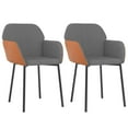 thumbnail image 5 of vidaXL Dining Chairs 2 Pcs Accent Upholstered Chair Fabric and Faux Leather, 5 of 8