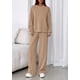 thumbnail image 5 of Conjunto de Mujer PRETTYGARDEN Sudadera Caqui Pantalones de Pierna Ancha XL, 5 of 8