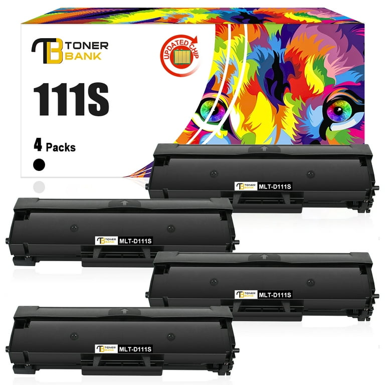 Toner Bank 4-Pack Compatible Toner Cartridge Replacement for Samsung  MLT-D111S Xpress SL-M2020 M2020W M2022 M2022W M2024 M2070 M2070W M2070F  M2070FW