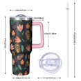 thumbnail image 2 of Floral 40oz Tumbler– Stainless Steel Insulated Tumbler with Handle and Straw, Large Capacity Travel Cup for Hot & Cold Drinks,Thanksgiving,Christmas, Spring,Flower, 2 of 6