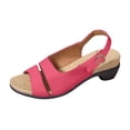 thumbnail image 2 of Domuza Womens Orthopedic Sandals Dressy Wedge Open Toe Slingback Platform Chunky Heels Sandals Ladies Elegant Cute Heeled Shoes with Ankle Strap Non Slip Sandal Red 9（EU-42）, 2 of 7