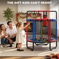 thumbnail image 6 of 55” Toddler Trampoline for Kids with Enclosure, Kids Trampoline, SEGMART Indoor Trampoline, Small Trampolines for Kids, Mini Trampoline with Sandbag, Rings, Ocean Balls, Gifts for Boys, Girls, 6 of 7