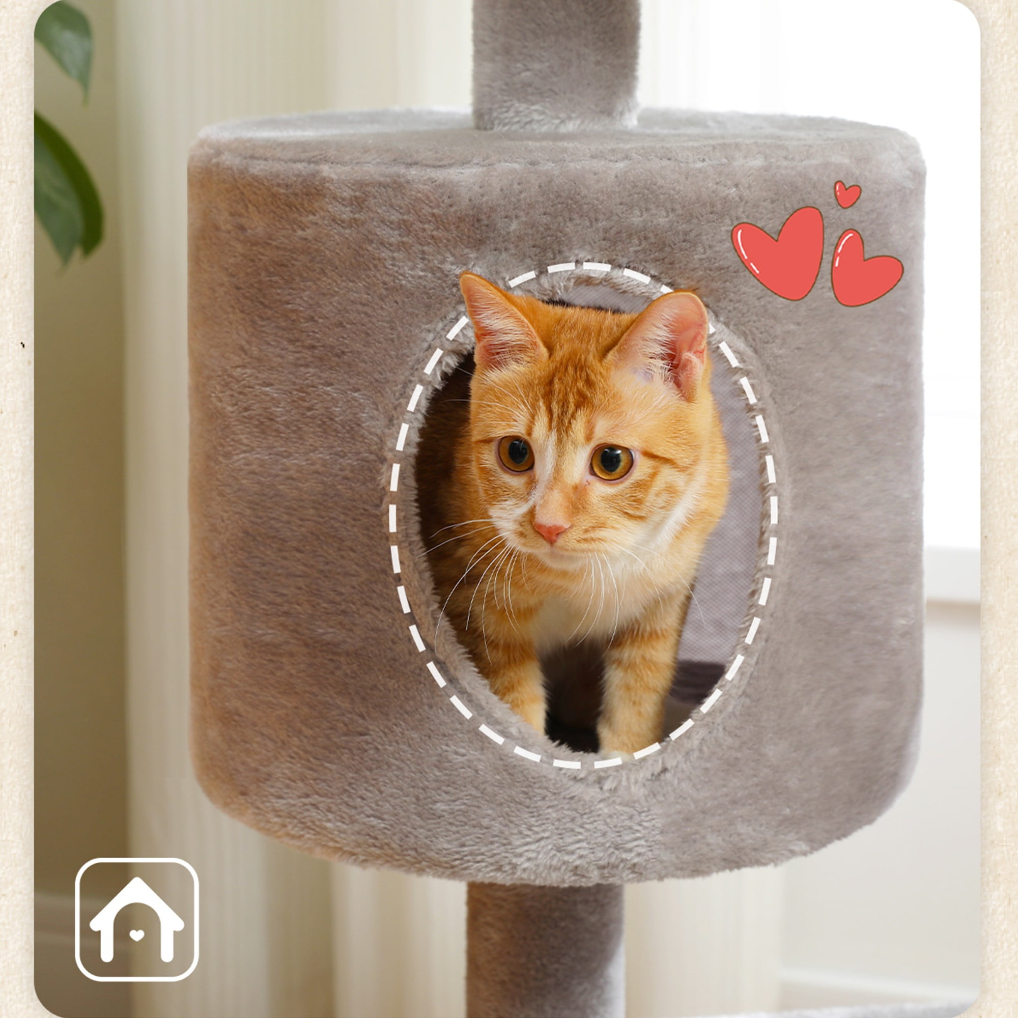 Kadyn 51" Cat Tree Tower for Indoor Cats with Scratching Board, 2 Perches, Multi-Level Cat Condo Furniture for Small and Medium Kittens, Gray
