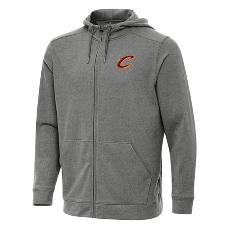 Men s Antigua Heather Charcoal Cleveland Cavaliers Effortless Full-Zip Hoodie Jacket