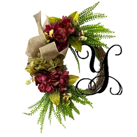 

XiLanHUA Clearance Unique Last Name Year Round Front Door Wreath With Bow Welcome Sign Wreath Idea 26 Letter Farmhouse Wreath for Front Door Spring Seasons Outdoor Hanger Decoration Gift (A Z)
