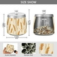 thumbnail image 2 of Yayeee Ashtray with Lid for Cigarette Smokeless Stainless Steel Home Ash Holder, Wheat Ears Pattern, 2 of 7