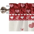 thumbnail image 3 of Rdsfhsp Valentine's Day Gnomes Valance Curtain Rod Pocket Window Curtain Happy Valentine's Day I Love U Romantic Red Love Heart Washable Window Treatment for Living Room Bedroom Decor 54x18 Inch, 3 of 5