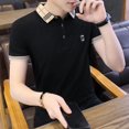 thumbnail image 3 of Camiseta polo de algodón elegante de alta calidad para hombre, ropa informal de verano, ropa de calle superior para hombre, camisetas con cuello, camisetas vintage lisas S, 3 of 5