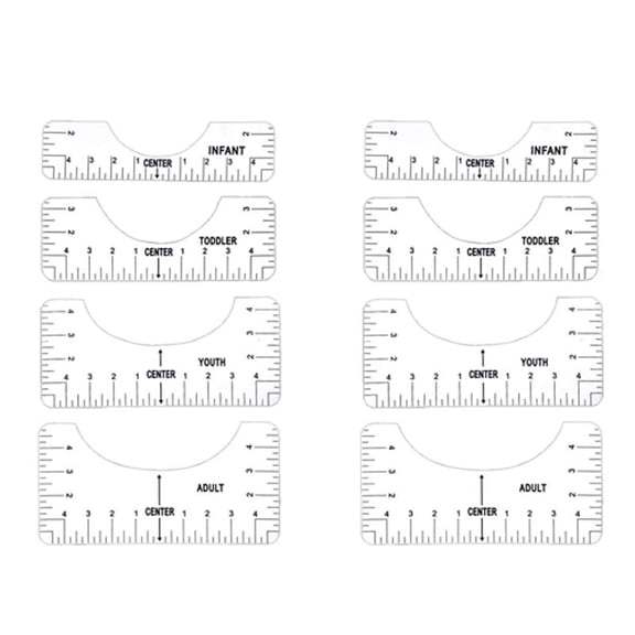 NEW 8X T-Shirt Ruler Guide Alignment Tool for Vinyl, Graphics T Shirt Centering (Transparent)